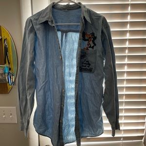 Vintage looney Tunes Jean Button Up